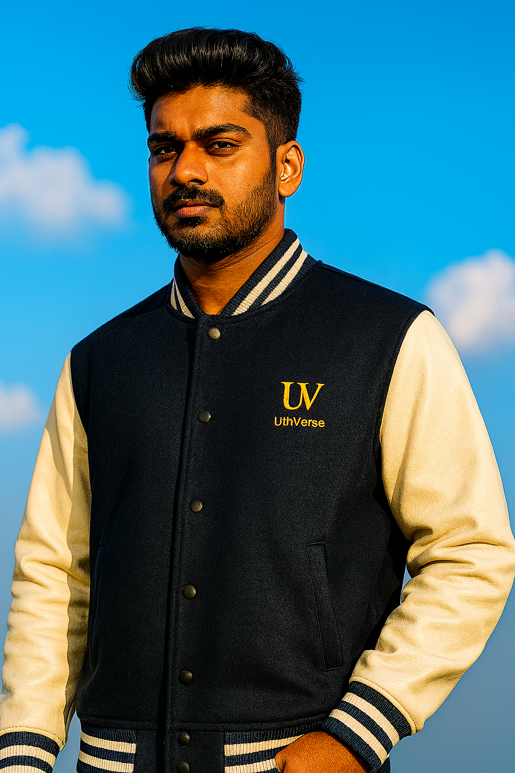 UthVerse 'Legacy' Collegiate Varsity Jacket | Premium 300 GSM Cotton