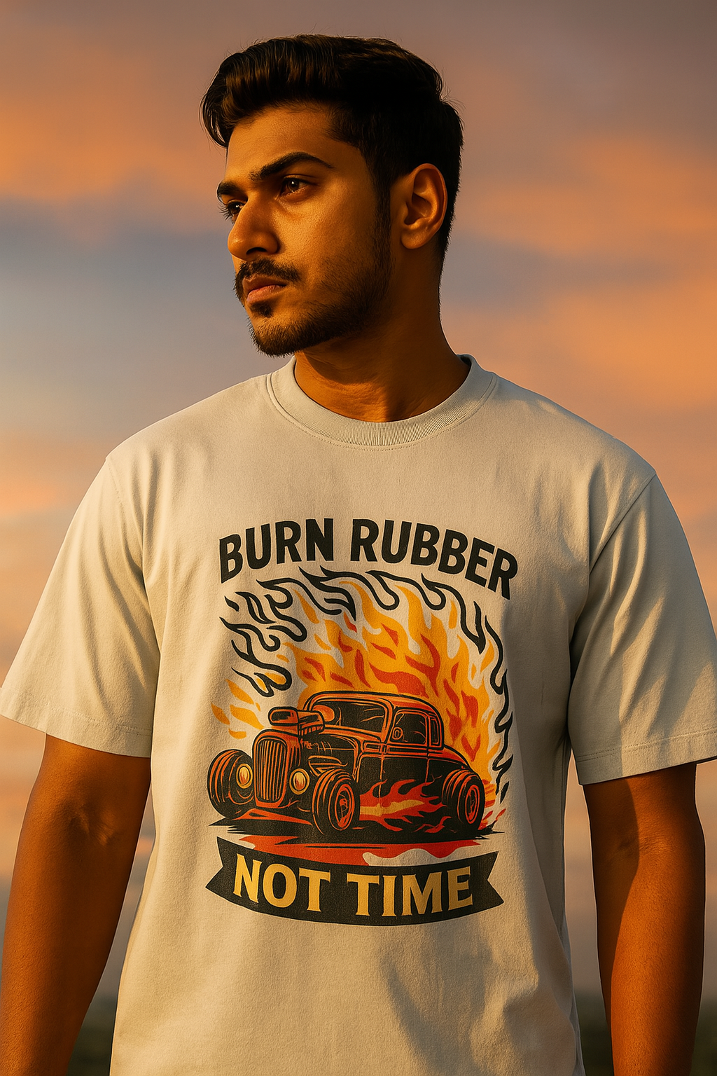 The "Burn Rubber" Hot Rod Oversized Tee
