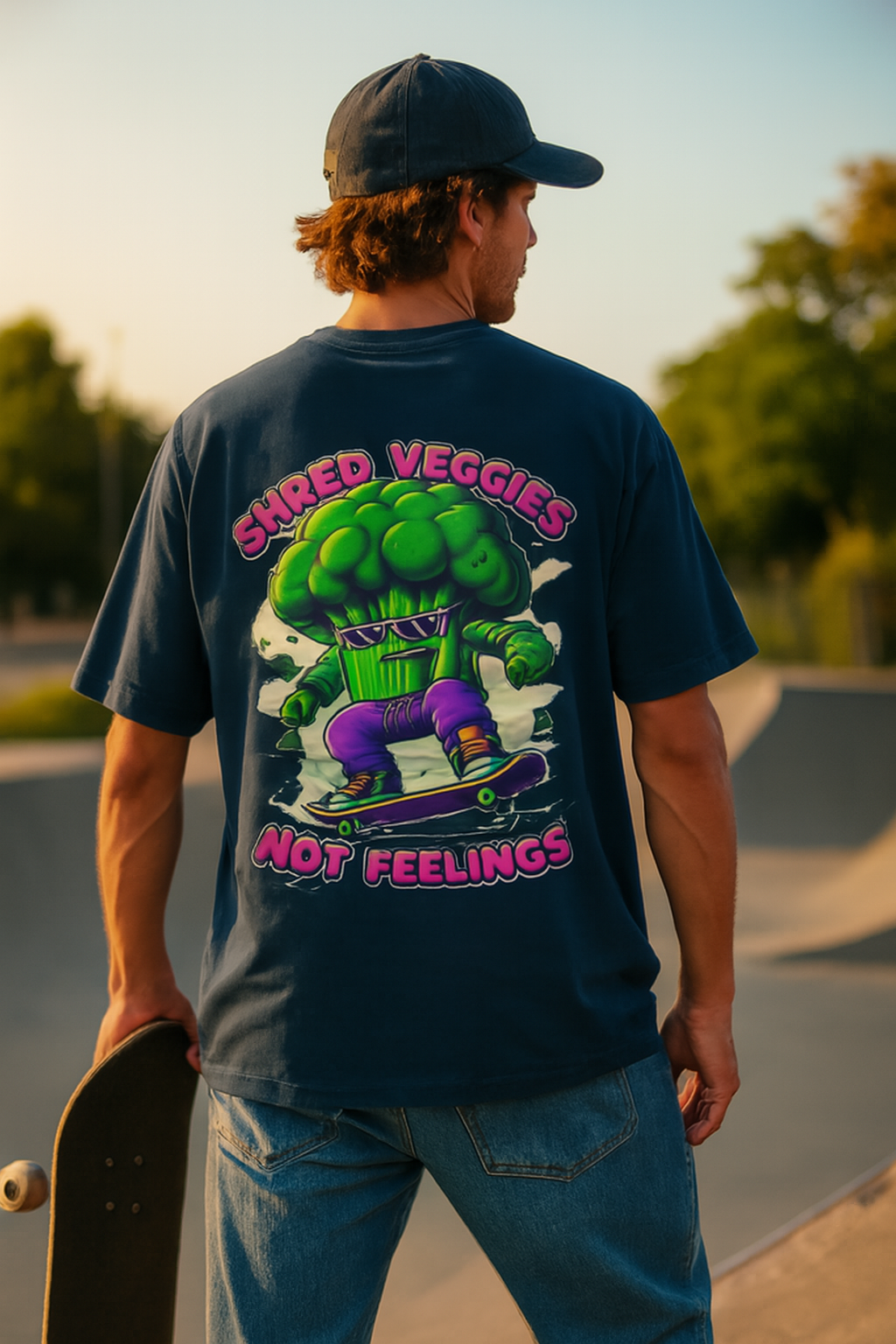 The "Shred Veggies" Skater Broccoli Oversized Tee
