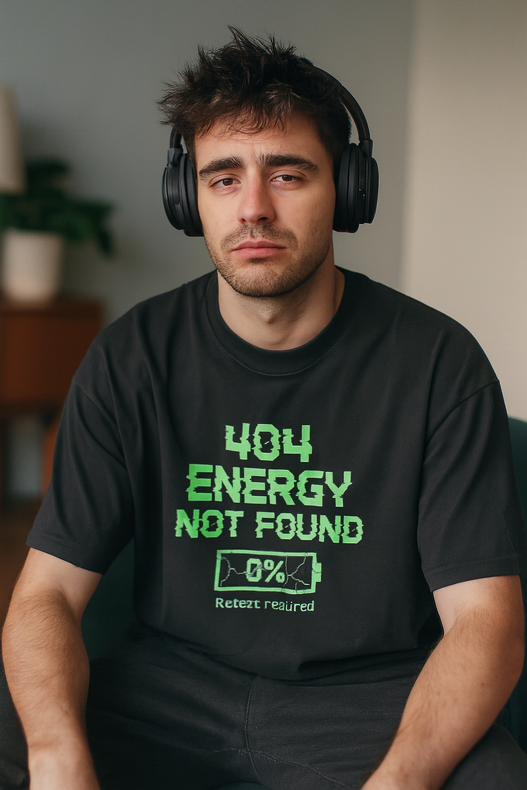 Reboot Required Graphic Tee, Low Battery Mode Tee