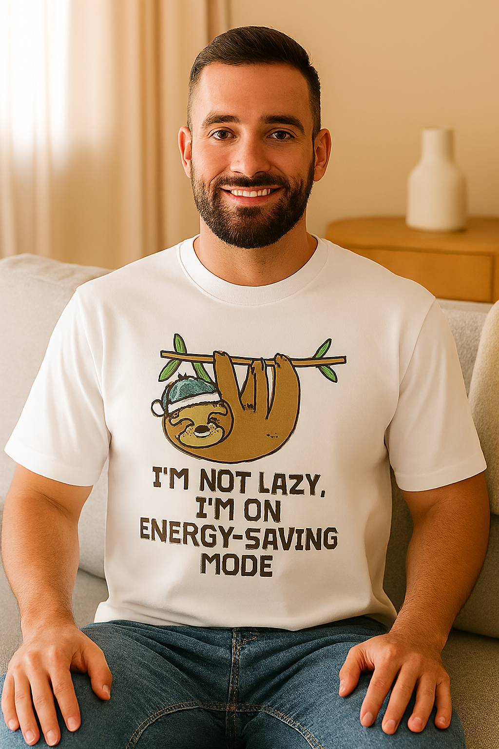 "Not Lazy" Graphic Tee, The Sloth Mode Tee
