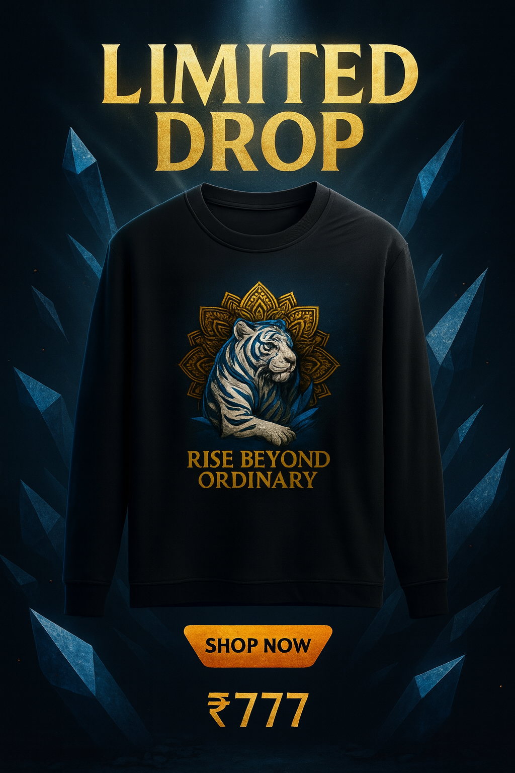 RISE BEYOND ORDINARY Men's Full Sleeve T-Shirt